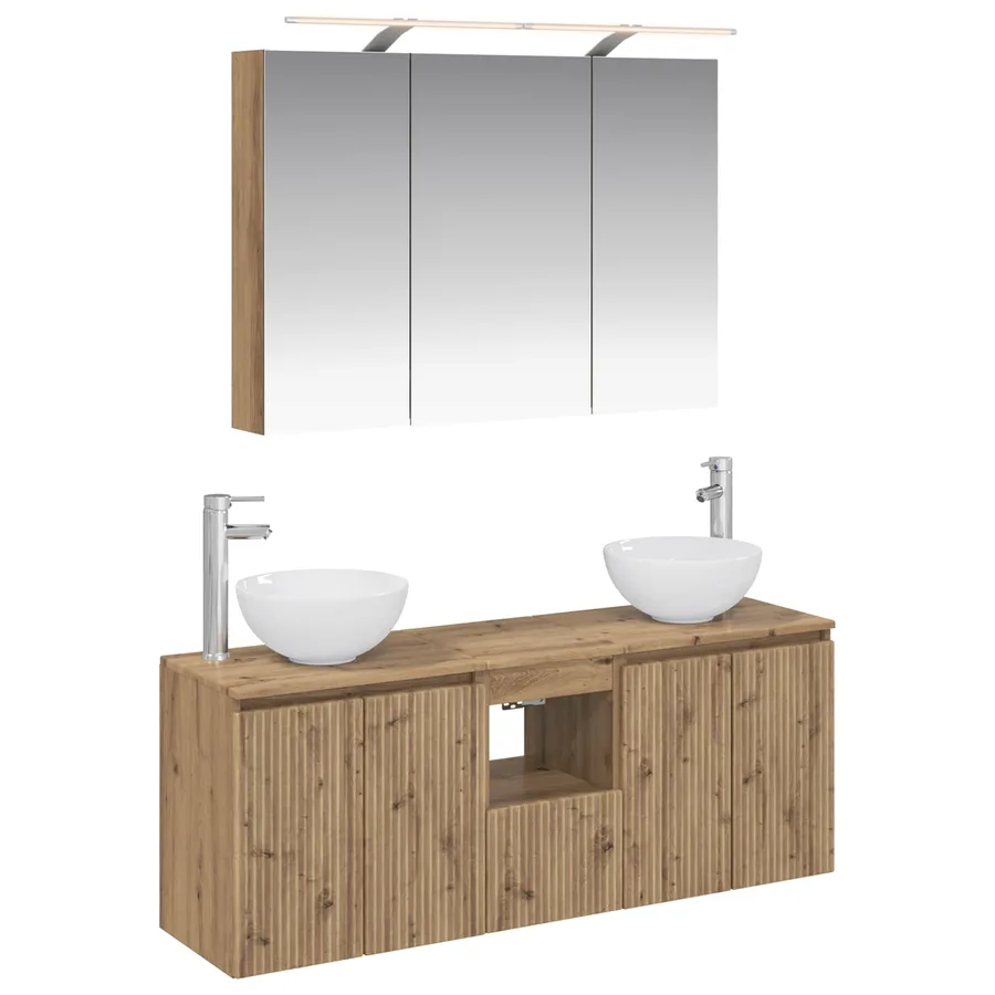 Ensemble d'armoire de salle de bain 4 pc Chêne artisanal - 2
