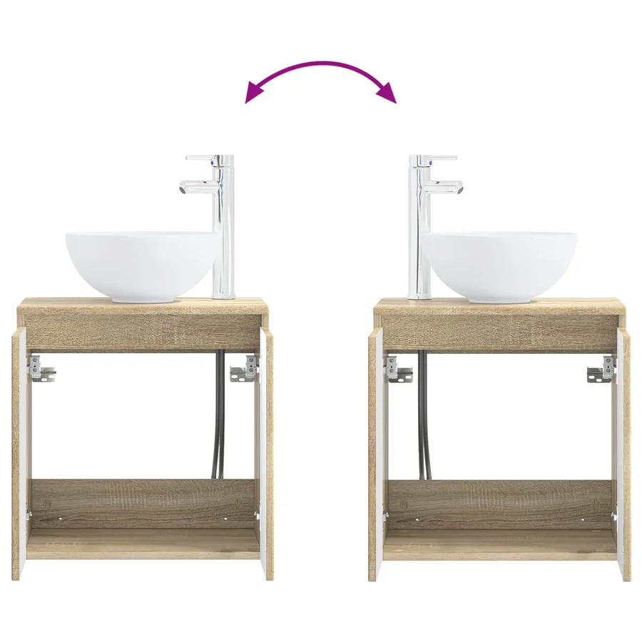 Ensemble d'armoire de salle de bain 4 pcs Chêne Sonoma - 13