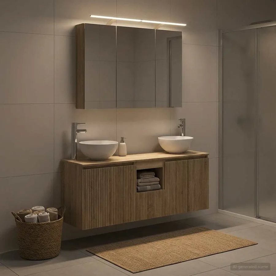 Ensemble d'armoire de salle de bain 4 pcs Chêne Sonoma - 4