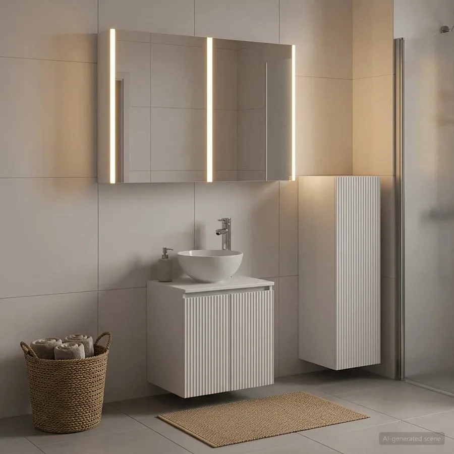 Ensemble de mobilier de salle de bain 4 pcs Blanc - 4