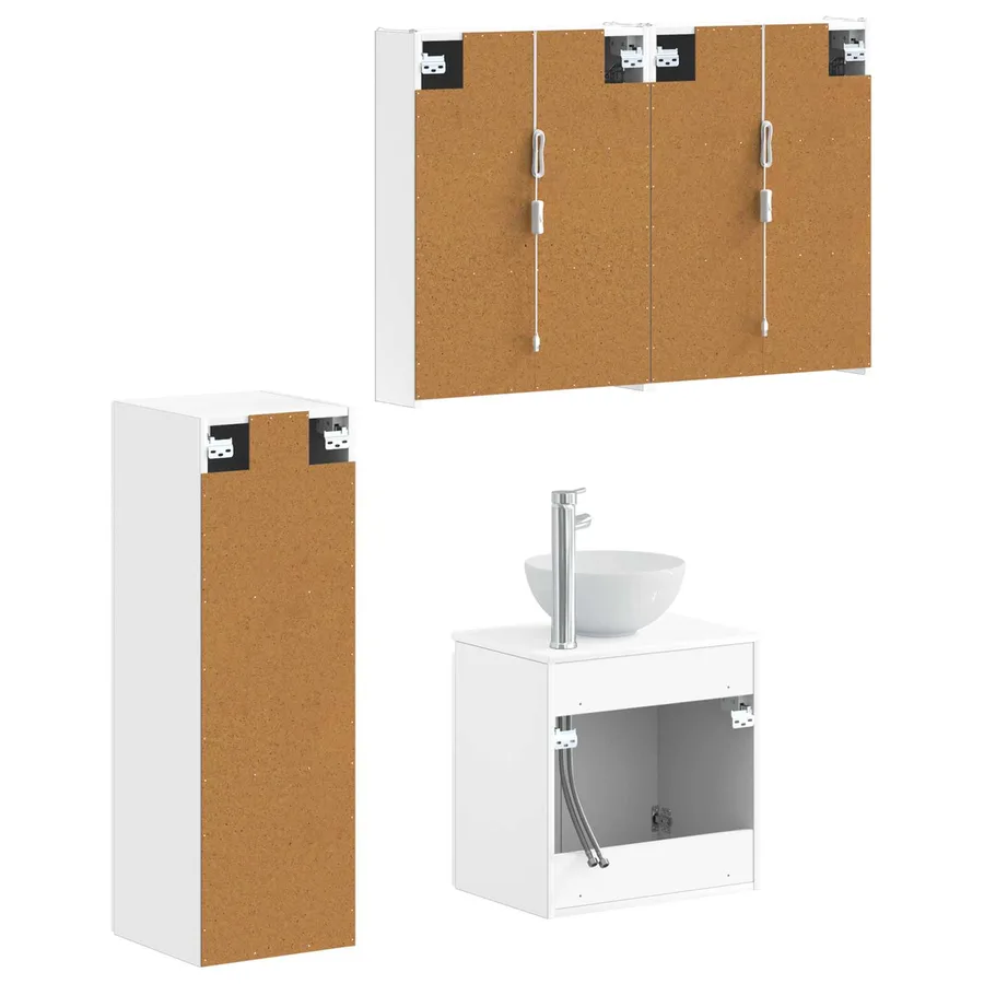 Ensemble de mobilier de salle de bain 4 pcs Blanc - 5