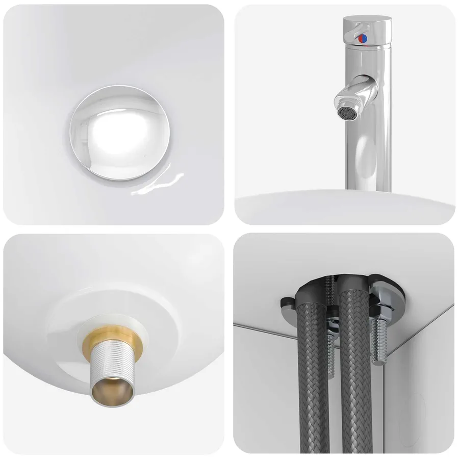 Ensemble de mobilier de salle de bain 4 pcs Blanc - 7