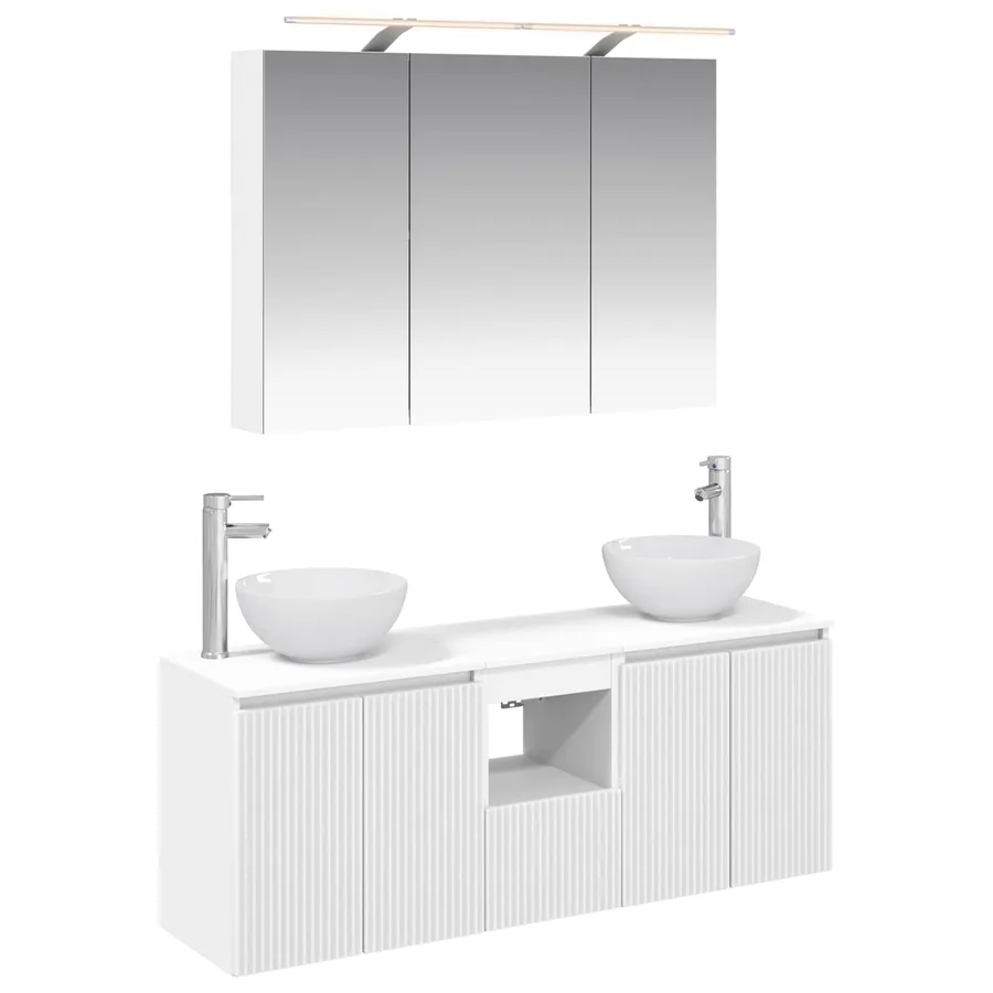 Ensemble d'armoire de salle de bain 4 pcs Blanc - 2