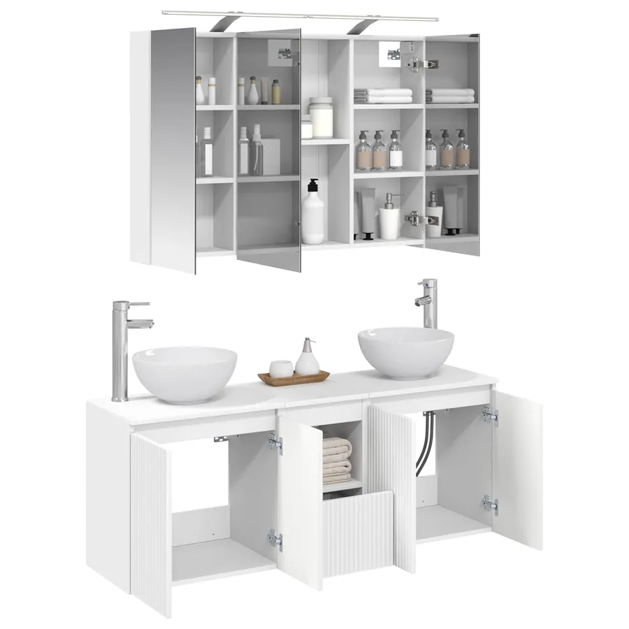 Ensemble d'armoire de salle de bain 4 pcs Blanc - 3