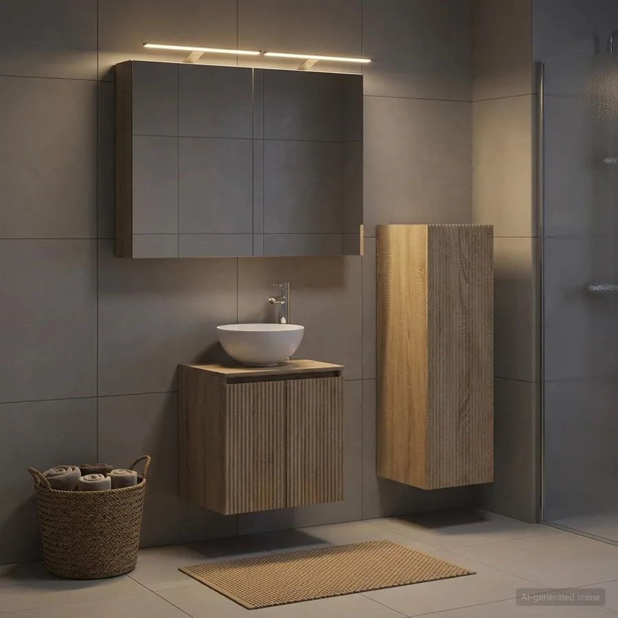 Ensemble de mobilier de salle de bain 4 pcs Chêne Sonoma - 4