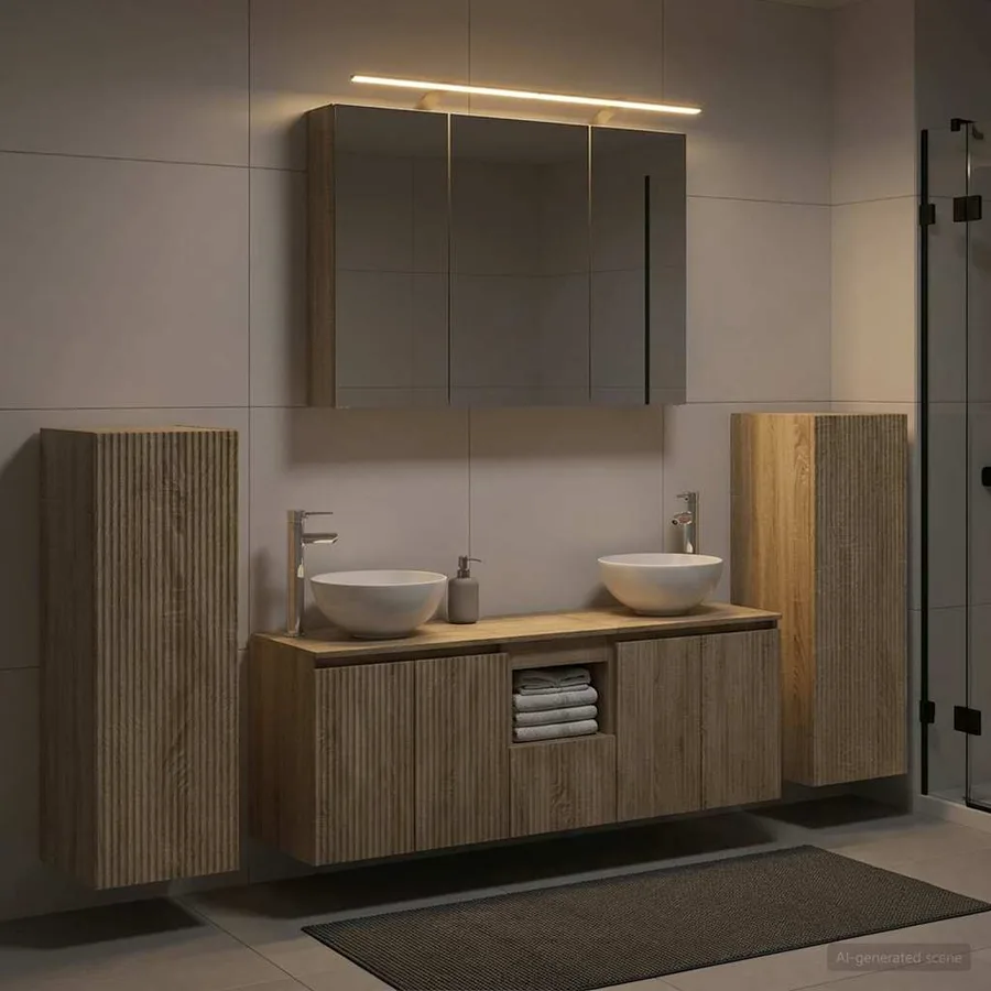 Ensemble de mobilier de salle de bain 6 pcs Chêne Sonoma - 4