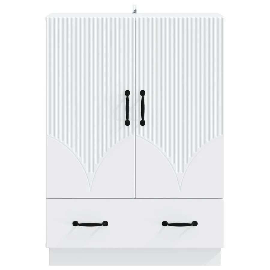 Buffet Blanc 66 x 34,5 x 92 cm Bois d'ingénierie - 5