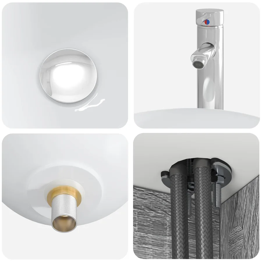 Ensemble de mobilier de salle de bain 4 pcs Sonoma gris - 7