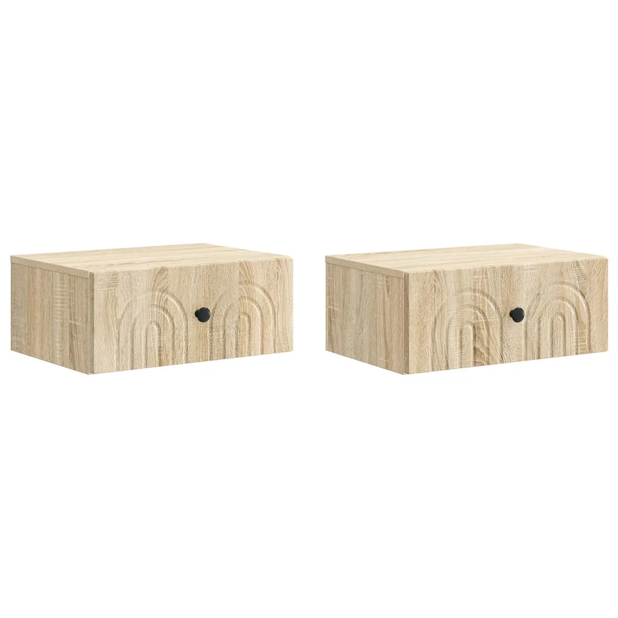 Cabinet de chevet mural 2 pcs Chêne Sonoma 49 x 34,5 x 20 cm - 2