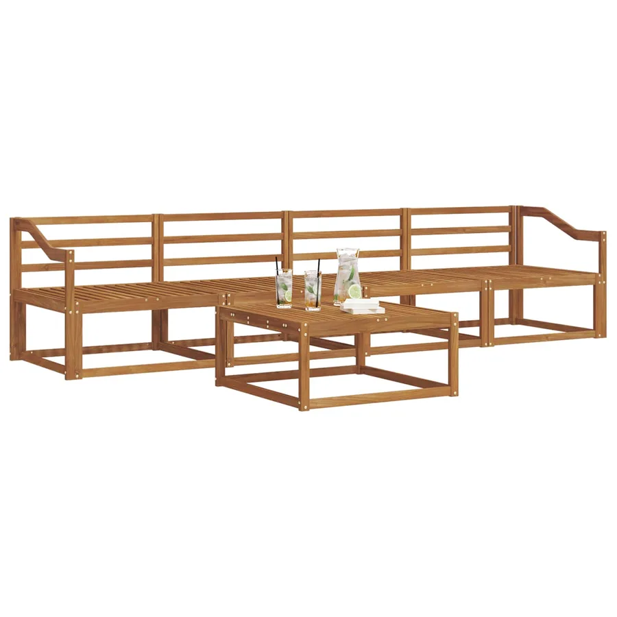 Ensemble de canapés d'extérieur 5 pcs Naturel - 3