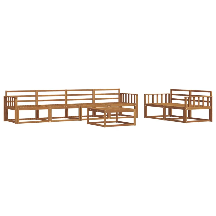Ensemble de canapés d'extérieur 7 pcs Naturel - 2