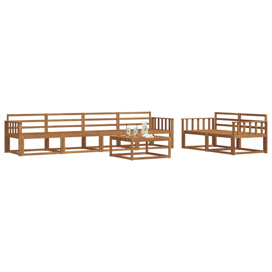Ensemble de canapés d'extérieur 7 pcs Naturel - 3