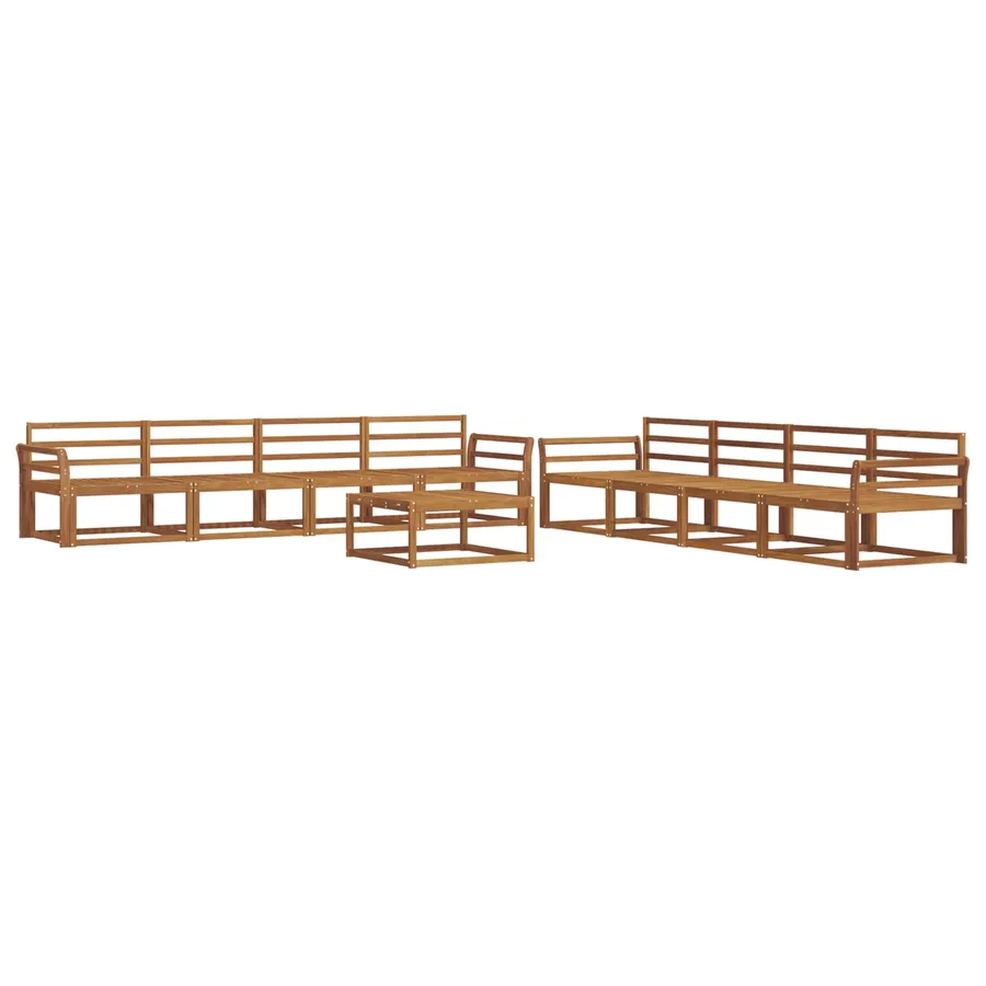 Ensemble de canapés d'extérieur 9 pcs Naturel - 2