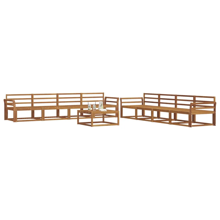Ensemble de canapés d'extérieur 9 pcs Naturel - 3