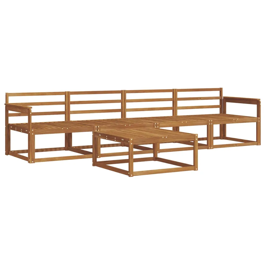 Ensemble de canapés d'extérieur 5 pcs Naturel - 2