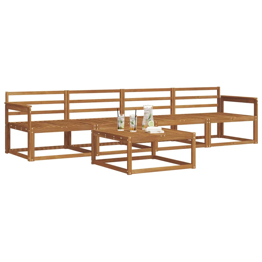 Ensemble de canapés d'extérieur 5 pcs Naturel - 3