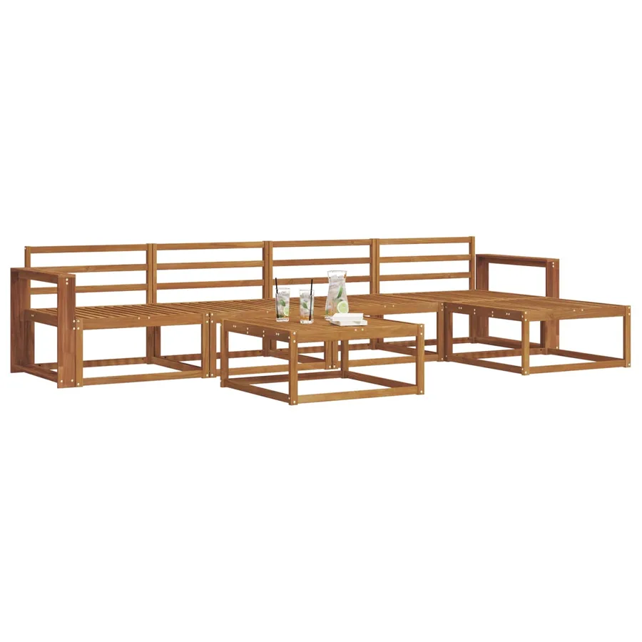 Ensemble de canapés d'extérieur 6 pcs Naturel - 3