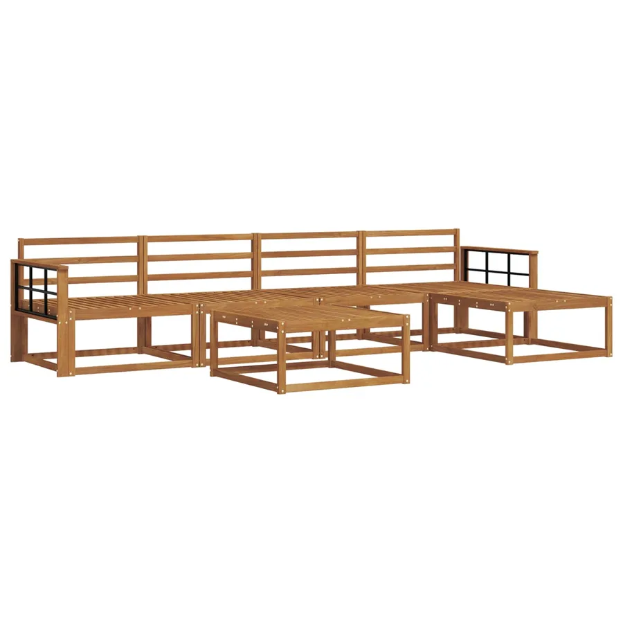 Ensemble de canapés d'extérieur 6 pcs Naturel - 2