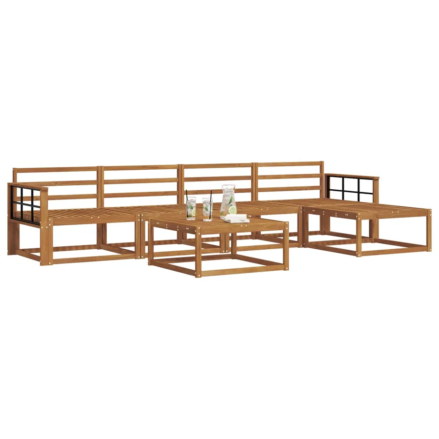 Ensemble de canapés d'extérieur 6 pcs Naturel - 3