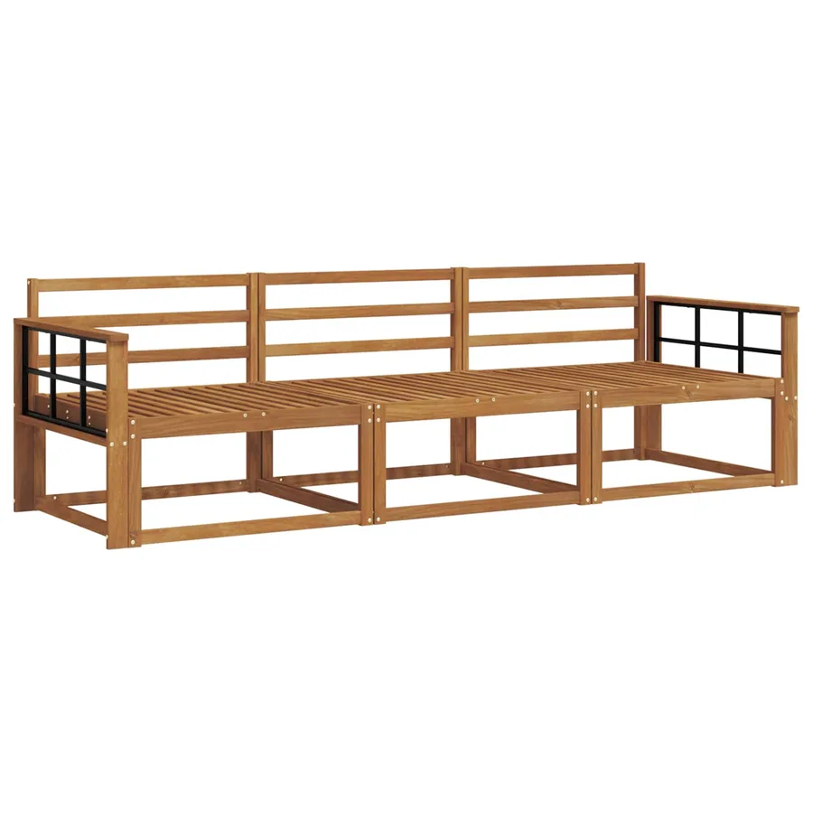 Ensemble de canapés d'extérieur 3 pcs Naturel - 2