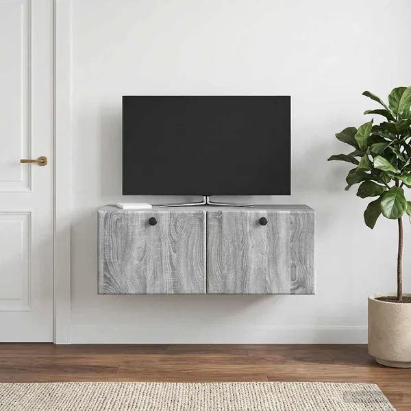 Meuble TV mural 78,5 x 31 x 30 cm Sonoma gris Bois d'ingénierie