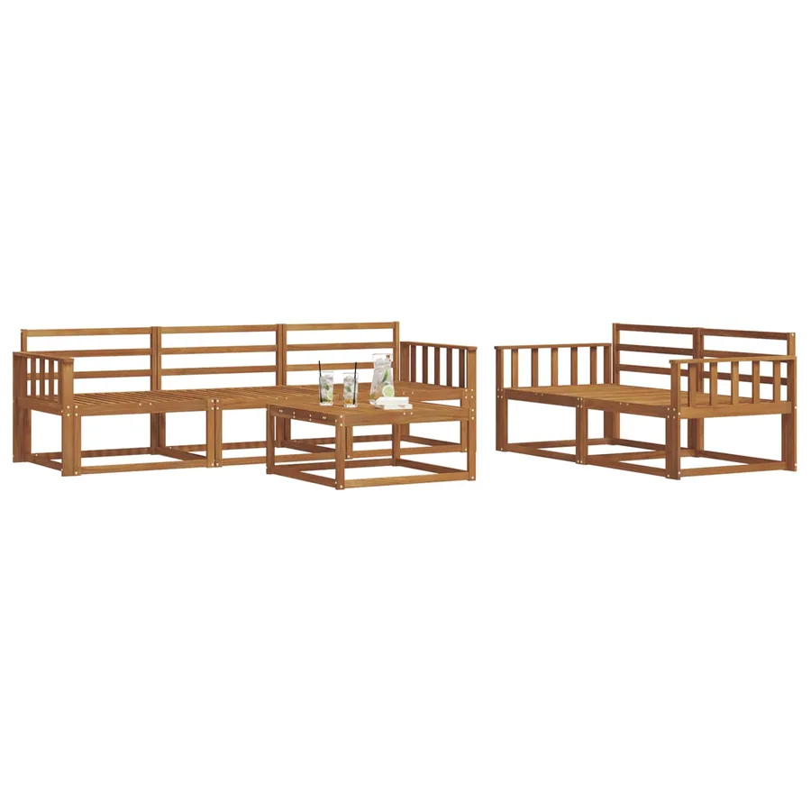 Ensemble de canapés d'extérieur 6 pcs Naturel - 3
