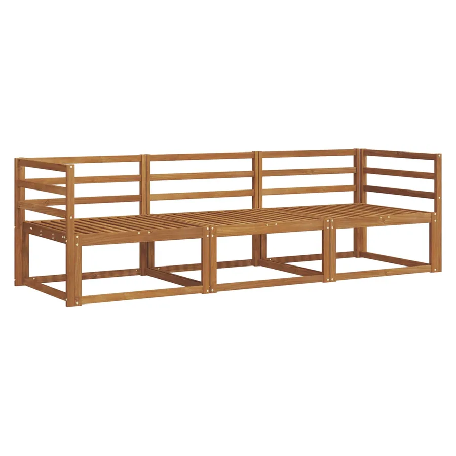Ensemble de canapés d'extérieur 3 pcs Naturel - 2