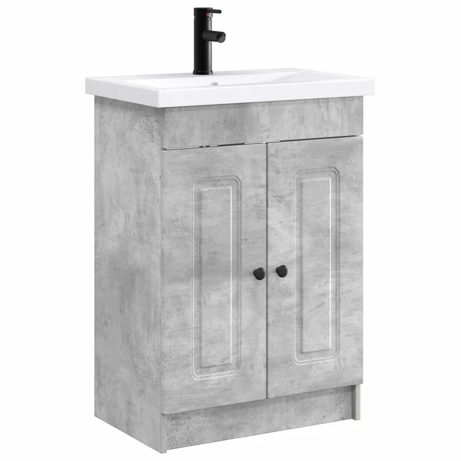 Ensemble de mobilier de salle de bain Gris béton - 2