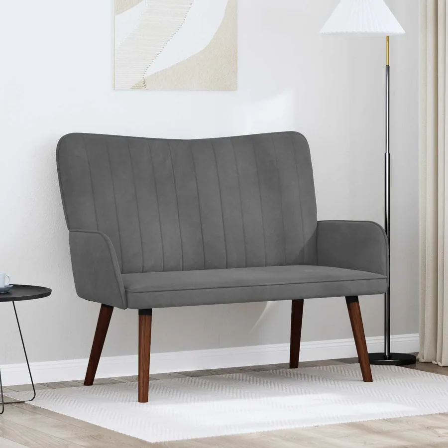 Sofa 2 places Gris foncé 115 x 61 x 87 cm Velours
