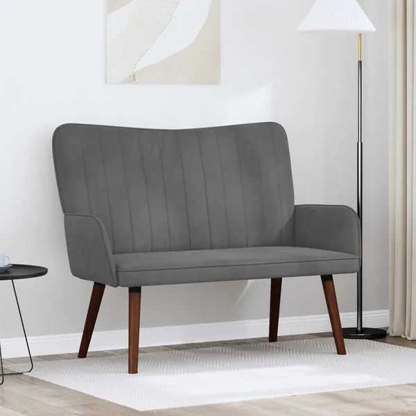 Sofa 2 places Gris foncé 115 x 61 x 87 cm Velours