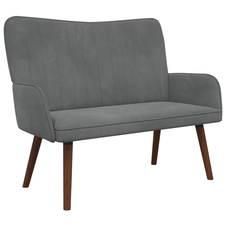 Sofa 2 places Gris foncé 115 x 61 x 87 cm Velours - 2