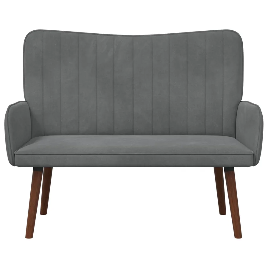 Sofa 2 places Gris foncé 115 x 61 x 87 cm Velours - 4