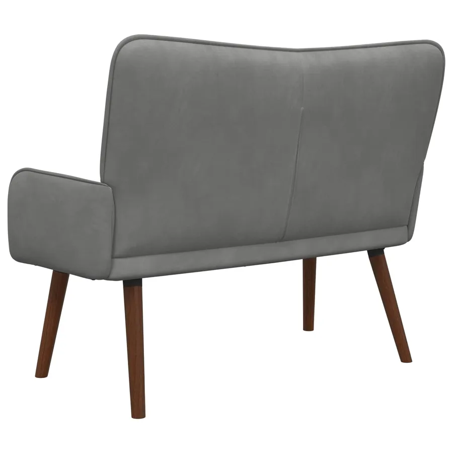 Sofa 2 places Gris foncé 115 x 61 x 87 cm Velours - 6