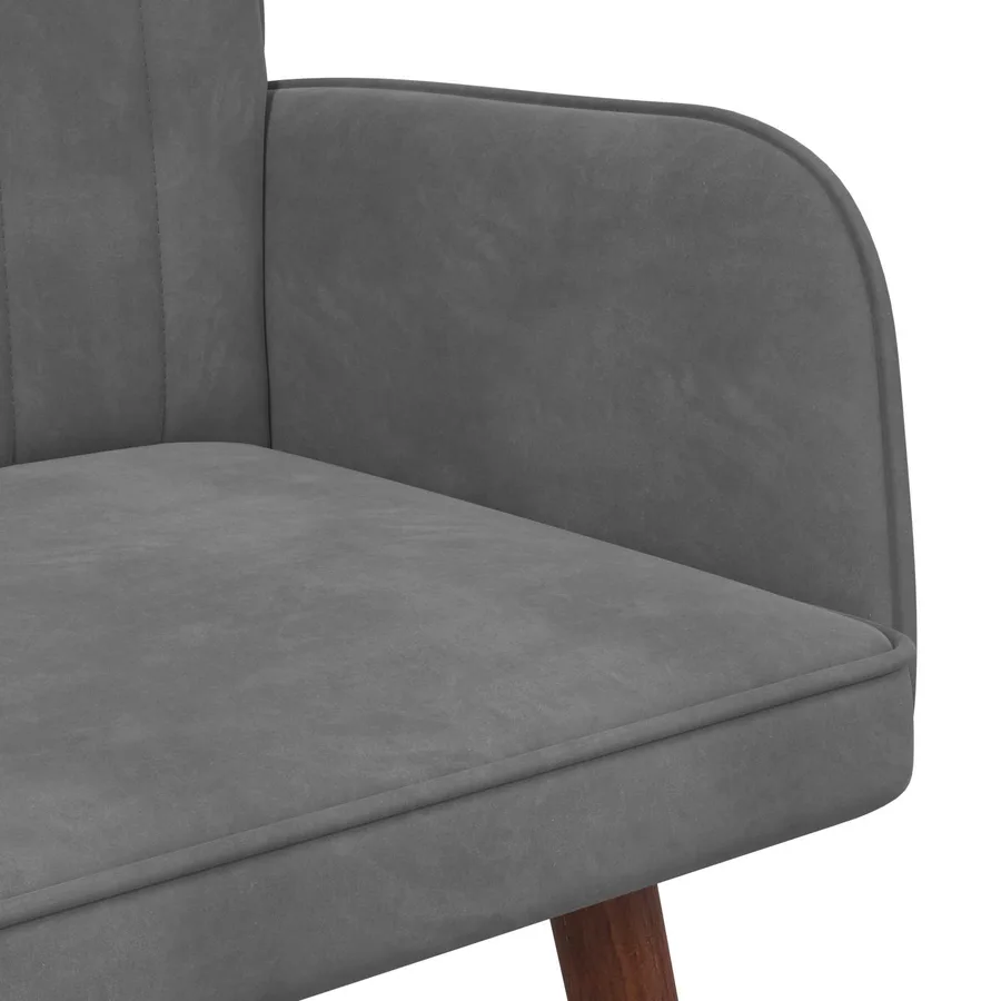 Sofa 2 places Gris foncé 115 x 61 x 87 cm Velours - 7