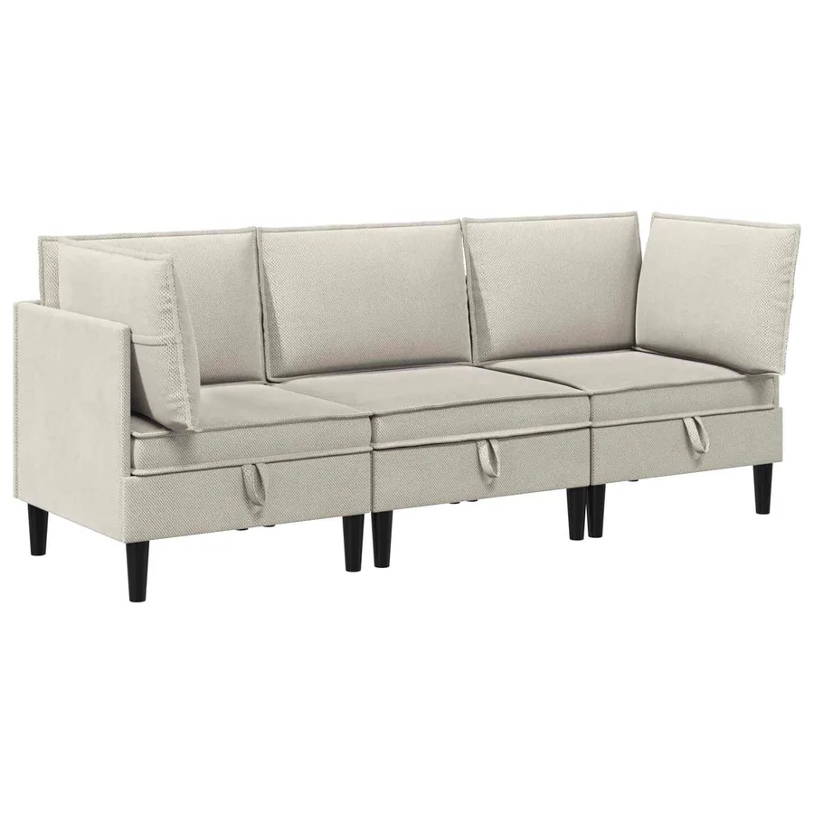 Ensemble de meubles pour le salon 3 pcs Avoine Tissu - 2