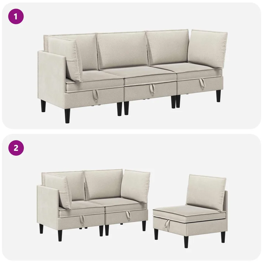 Ensemble de meubles pour le salon 3 pcs Avoine Tissu - 8