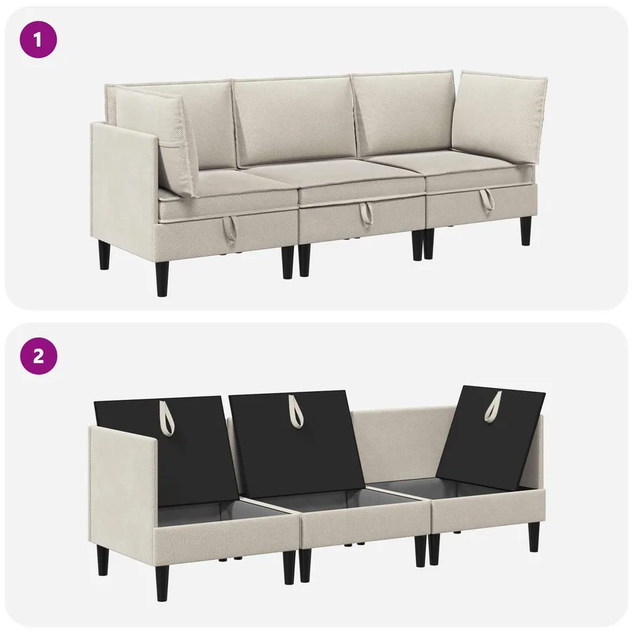 Ensemble de meubles pour le salon 3 pcs Avoine Tissu - 9