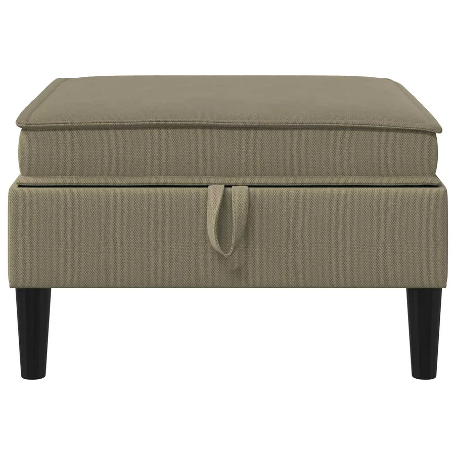 Pouf avec Rangement Kaki Velours - 4