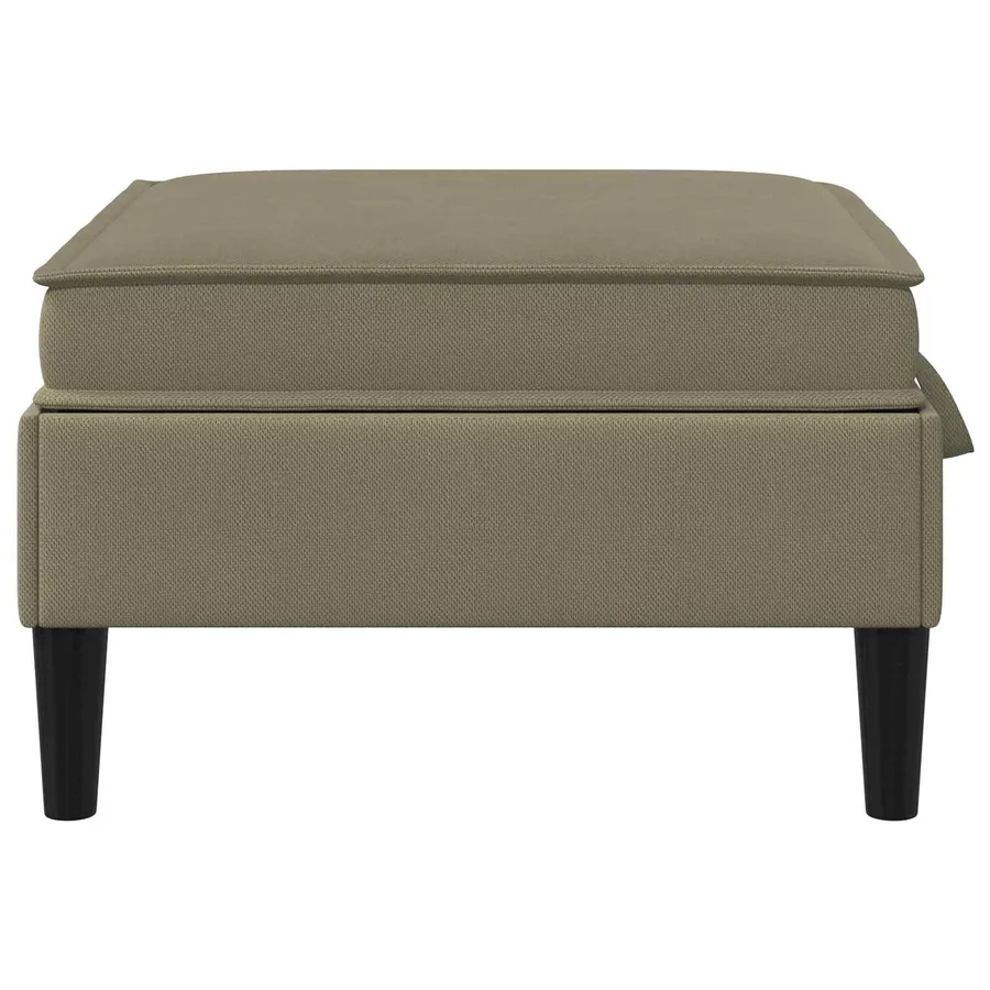Pouf avec Rangement Kaki Velours - 5