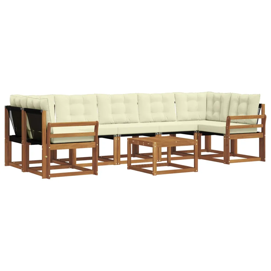 Ensemble de canapés d'extérieur 8 pcs Naturel et Crème - 2