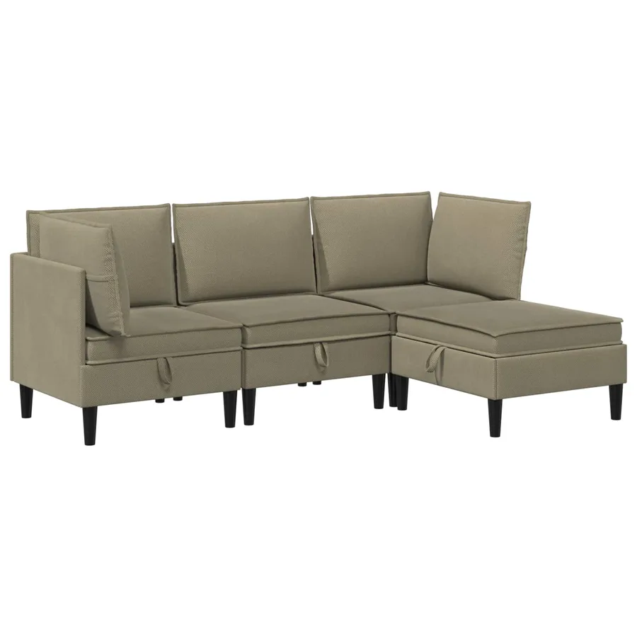 Ensemble de meubles pour le salon 4 pcs Kaki Tissu - 2