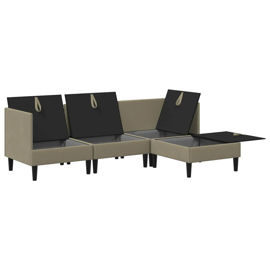 Ensemble de meubles pour le salon 4 pcs Kaki Tissu - 7