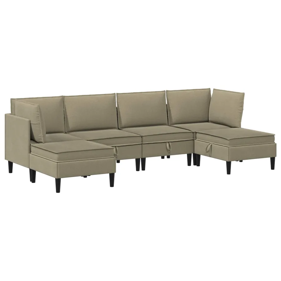 Ensemble de meubles pour le salon 6 pcs Kaki Tissu - 2
