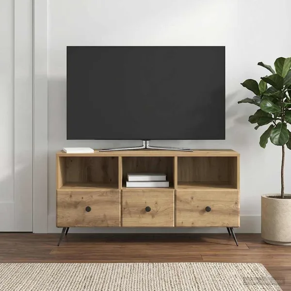 Meuble TV 102 x 34,5 x 50 cm Chêne artisanal Bois d'ingénierie