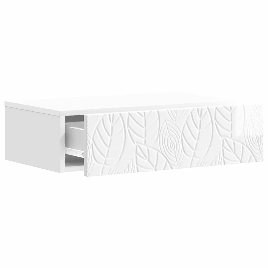 Table d'appoint murale Blanc brillant 59 x 34,5 x 17 cm - 3