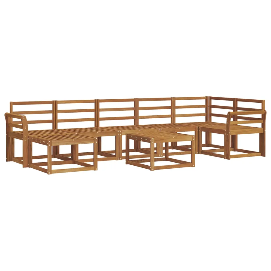 Ensemble de canapés d'extérieur 8 pcs Naturel - 2