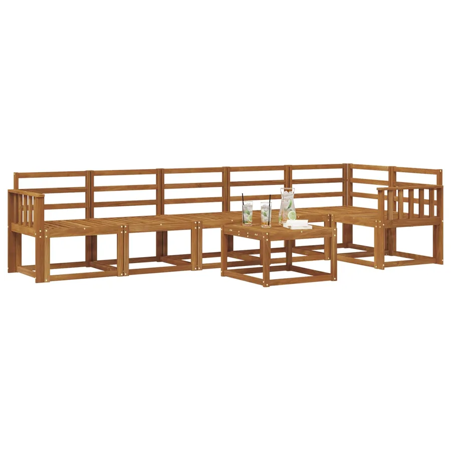 Ensemble de canapés d'extérieur 7 pcs Naturel - 3