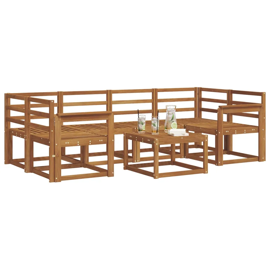 Ensemble de canapés d'extérieur 7 pcs Naturel - 3