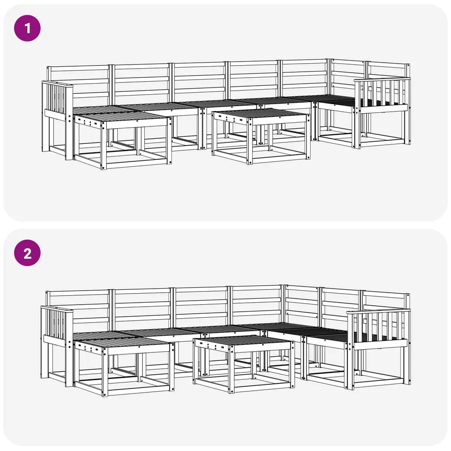 Ensemble de canapés d'extérieur 8 pcs Naturel - 10