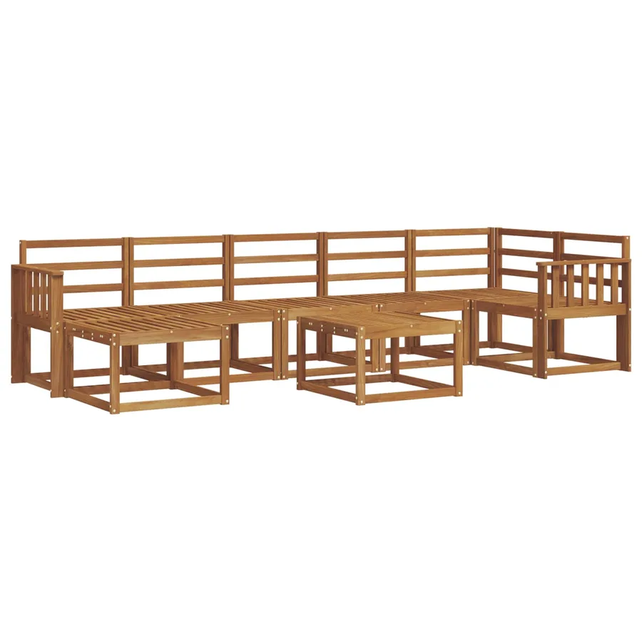 Ensemble de canapés d'extérieur 8 pcs Naturel - 2